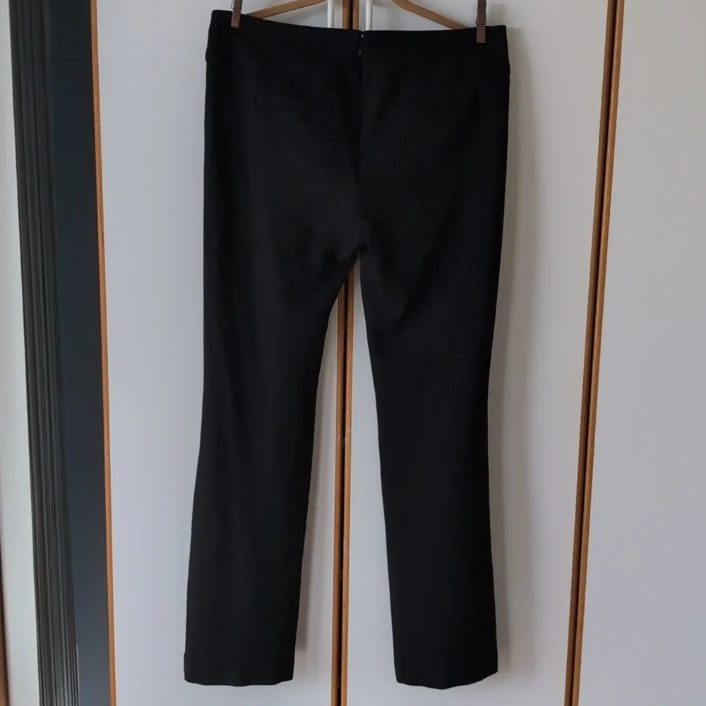 Cabi Black Rave Ponte Knit Pants Women's 10 #542R Back Zip Bootcut Trouser